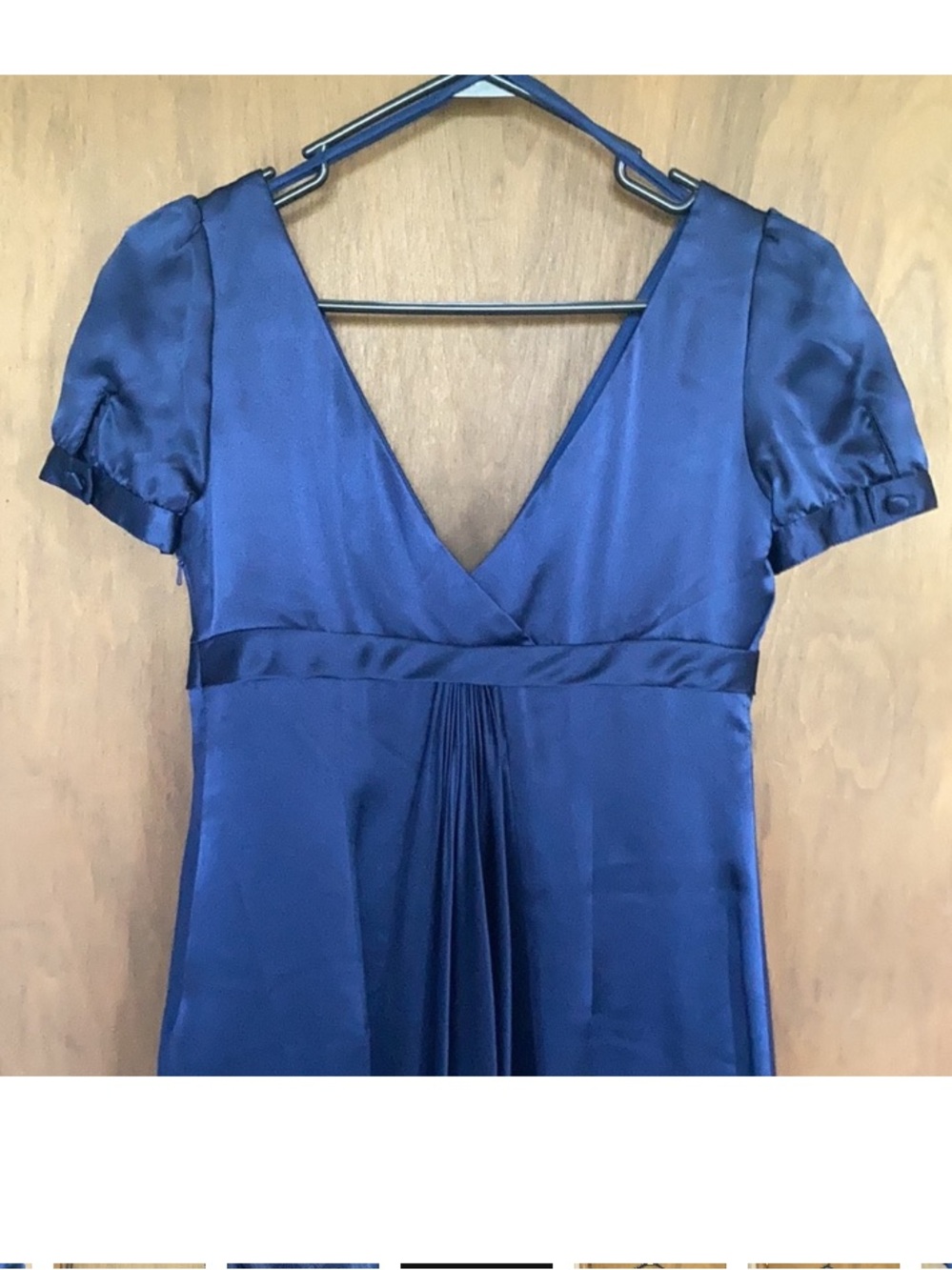 Melissa Sweet silk navy blue dress size 4 - Picture 11 of 17